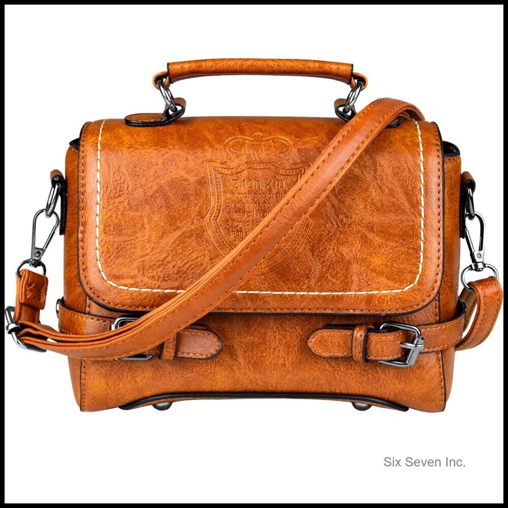 Soft PU Leather Crossbody Shoulder Bag Minimal Chic Versatile Adjustable Strap
